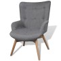 Sillón con taburete reposapiés tela gris de vidaXL, Sillones - Ref: Foro24-241673, Precio: 224,99 €, Descuento: %