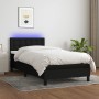 Box spring bed mattress and LED lights black fabric 90x200 cm by vidaXL, Beds and slatted bases - Ref: Foro24-3133447, Price:...