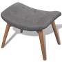 Sillón con taburete reposapiés tela gris de vidaXL, Sillones - Ref: Foro24-241673, Precio: 224,99 €, Descuento: %