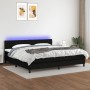 Box spring bed mattress and LED lights black fabric 200x200 cm by vidaXL, Beds and slatted bases - Ref: Foro24-3133423, Price...