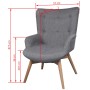 Sillón con taburete reposapiés tela gris de vidaXL, Sillones - Ref: Foro24-241673, Precio: 224,99 €, Descuento: %