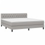 Cama box spring colchón y luces LED tela gris claro 160x200 cm de vidaXL, Camas y somieres - Ref: Foro24-3133405, Precio: 523...