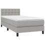 Cama box spring colchón y luces LED tela gris claro 100x200 cm de vidaXL, Camas y somieres - Ref: Foro24-3133453, Precio: 317...