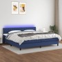 Cama box spring colchón y luces LED tela azul 200x200 cm de vidaXL, Camas y somieres - Ref: Foro24-3133427, Precio: 664,97 €,...