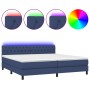 Cama box spring colchón y luces LED tela azul 200x200 cm de vidaXL, Camas y somieres - Ref: Foro24-3133427, Precio: 664,97 €,...