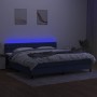 Cama box spring colchón y luces LED tela azul 200x200 cm de vidaXL, Camas y somieres - Ref: Foro24-3133427, Precio: 664,97 €,...