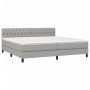 Cama box spring con colchón tela y LED gris claro 200x200 cm de vidaXL, Camas y somieres - Ref: Foro24-3133421, Precio: 581,5...