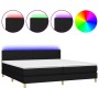 Cama box spring con colchón LED tela negro 200x200 cm de vidaXL, Camas y somieres - Ref: Foro24-3133583, Precio: 622,87 €, De...