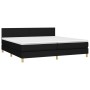 Box spring bed with LED mattress black fabric 200x200 cm by vidaXL, Beds and slatted bases - Ref: Foro24-3133583, Price: 561,...