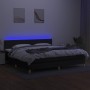 Box spring bed with LED mattress black fabric 200x200 cm by vidaXL, Beds and slatted bases - Ref: Foro24-3133583, Price: 561,...