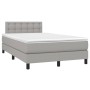 Box spring bed with fabric mattress and light gray LED 120x200 cm by vidaXL, Beds and slatted bases - Ref: Foro24-3133461, Pr...