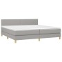 Box spring bed with fabric mattress and light gray LED 200x200 cm by vidaXL, Beds and slatted bases - Ref: Foro24-3133581, Pr...