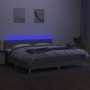 Cama box spring con colchón tela y LED gris claro 200x200 cm de vidaXL, Camas y somieres - Ref: Foro24-3133581, Precio: 576,3...