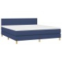 Box spring bed with mattress and LED blue fabric 180x200 cm by vidaXL, Beds and slatted bases - Ref: Foro24-3133579, Price: 5...