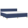 Box spring bed with mattress and LED blue fabric 200x200 cm by vidaXL, Beds and slatted bases - Ref: Foro24-3133587, Price: 6...