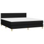 Box spring bed with LED mattress black fabric 180x200 cm by vidaXL, Beds and slatted bases - Ref: Foro24-3133575, Price: 542,...