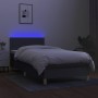 Box spring bed with mattress and LED dark gray fabric 80x200 cm by vidaXL, Beds and slatted bases - Ref: Foro24-3133590, Pric...