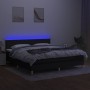 Cama box spring con colchón LED tela negro 180x200 cm de vidaXL, Camas y somieres - Ref: Foro24-3133575, Precio: 533,39 €, De...