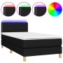 Cama box spring con colchón y LED tela negro 90x190 cm de vidaXL, Camas y somieres - Ref: Foro24-3133599, Precio: 307,73 €, D...