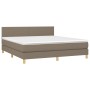 Box spring bed with LED mattress taupe gray fabric 180x200 cm by vidaXL, Beds and slatted bases - Ref: Foro24-3133577, Price:...