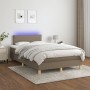 Cama box spring con colchón y LED tela gris taupe 120x200 cm de vidaXL, Camas y somieres - Ref: Foro24-3133625, Precio: 397,7...