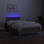 Box spring bed with mattress and LED taupe gray fabric 120x200 cm by vidaXL, Beds and slatted bases - Ref: Foro24-3133625, Pr...