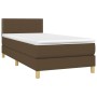 Cama box spring con colchón LED tela marrón oscuro 90x200 cm de vidaXL, Camas y somieres - Ref: Foro24-3133608, Precio: 316,2...