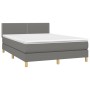 Box spring bed mattress and LED lights dark gray fabric 140x200 cm by vidaXL, Beds and slatted bases - Ref: Foro24-3133638, P...