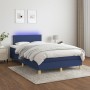 Cama box spring con colchón y LED tela azul 120x200 cm de vidaXL, Camas y somieres - Ref: Foro24-3133627, Precio: 397,12 €, D...