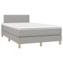 Box spring bed with fabric mattress and light gray LED 120x200 cm by vidaXL, Beds and slatted bases - Ref: Foro24-3133621, Pr...