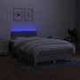 Box spring bed with fabric mattress and light gray LED 120x200 cm by vidaXL, Beds and slatted bases - Ref: Foro24-3133621, Pr...