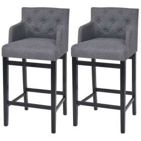 Kitchen stools 2 units dark gray fabric by vidaXL, Kitchen stools - Ref: Foro24-244661, Price: 256,99 €, Discount: %