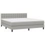 Box spring bed mattress and LED lights light gray fabric 180x200 cm by vidaXL, Beds and slatted bases - Ref: Foro24-3133493, ...