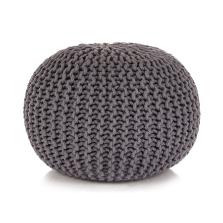 Handwoven pouf 50x35 cm gray cotton by vidaXL, Ottomans - Ref: Foro24-245070, Price: 75,99 €, Discount: %