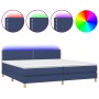 Cama box spring con colchón y LED tela azul 200x200 cm de vidaXL, Camas y somieres - Ref: Foro24-3133667, Precio: 625,21 €, D...