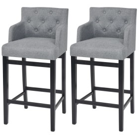 Kitchen stools 2 units light gray fabric by vidaXL, Kitchen stools - Ref: Foro24-244660, Price: 245,63 €, Discount: %