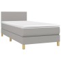 Boxspringbettmatratze und LED-Leuchten aus hellgrauem Stoff 90x190 cm von vidaXL, Betten und Lattenroste - Ref: Foro24-313351...