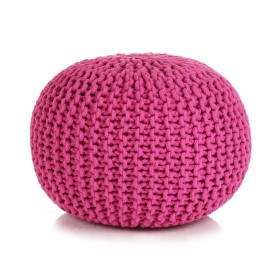 Puf tejido a mano 50x35 cm algodón rosa de vidaXL, Otomanas - Ref: Foro24-245075, Precio: 71,99 €, Descuento: %