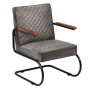 Sillón de cuero auténtico gris de vidaXL, Sillones - Ref: Foro24-245181, Precio: 227,46 €, Descuento: %