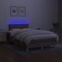 Box spring bed with mattress and LED taupe gray fabric 120x200 cm by vidaXL, Beds and slatted bases - Ref: Foro24-3133545, Pr...