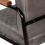 Sillón de cuero auténtico gris de vidaXL, Sillones - Ref: Foro24-245181, Precio: 227,46 €, Descuento: %