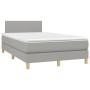 Box spring bed with fabric mattress and light gray LED 120x200 cm by vidaXL, Beds and slatted bases - Ref: Foro24-3133541, Pr...