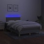 Box spring bed with fabric mattress and light gray LED 120x200 cm by vidaXL, Beds and slatted bases - Ref: Foro24-3133541, Pr...