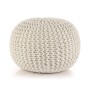 Handwoven pouf 50x35 cm white cotton by vidaXL, Ottomans - Ref: Foro24-245072, Price: 77,75 €, Discount: %