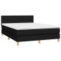 Box spring bed mattress and LED lights black fabric 140x190 cm by vidaXL, Beds and slatted bases - Ref: Foro24-3133551, Price...