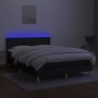 Box spring bed mattress and LED lights black fabric 140x190 cm by vidaXL, Beds and slatted bases - Ref: Foro24-3133551, Price...