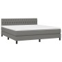 Cama box spring colchón y luces LED tela gris oscuro 180x200 cm de vidaXL, Camas y somieres - Ref: Foro24-3133414, Precio: 56...