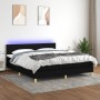 Cama box spring con colchón LED tela negro 160x200 cm de vidaXL, Camas y somieres - Ref: Foro24-3133567, Precio: 497,52 €, De...