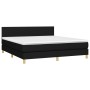 Box spring bed with LED mattress black fabric 160x200 cm by vidaXL, Beds and slatted bases - Ref: Foro24-3133567, Price: 497,...