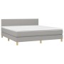 Cama box spring con colchón tela y LED gris claro 160x200 cm de vidaXL, Camas y somieres - Ref: Foro24-3133565, Precio: 496,4...